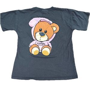 JUSTIN BIEBER BEAR T SHIRT Kids Size 9-10 Black